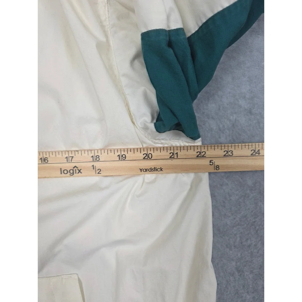Vintage 90s Nautica Windbreaker Jacket Men's Large Cream Colorblock Retro Sporty